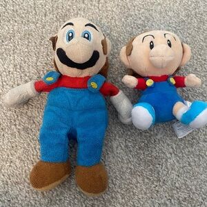 Nintendo Super Mario Plush Toy set Collectibles - Mario and Baby Mario